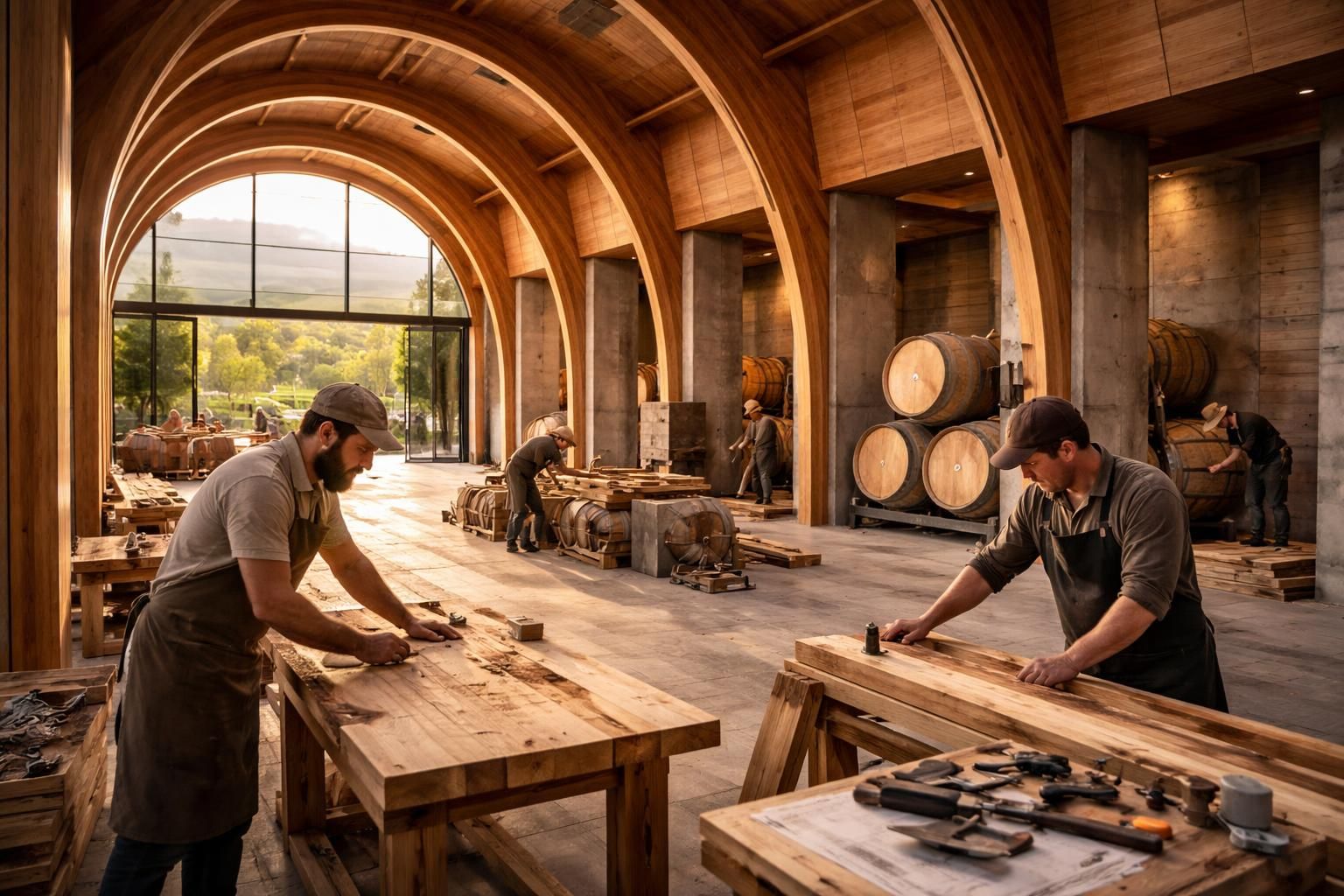 aménagez votre domaine viticole avec des artisans experts pour construire une cuverie et un chai modernes, alliant tradition et innovation pour optimiser votre production de vin.