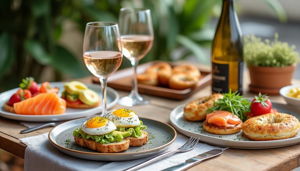 découvrez nos accords mets-vins parfaits pour sublimer votre brunch moderne et émerveiller vos papilles.